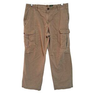 Timberland Mens Organic Cotton Cargo Pants 36x30 Brown Durable Relaxed Fit